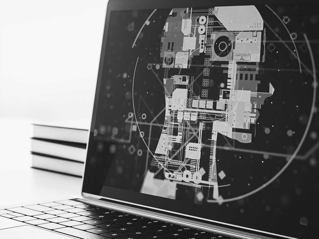 Proof of Concept PoC wireframe on laptop